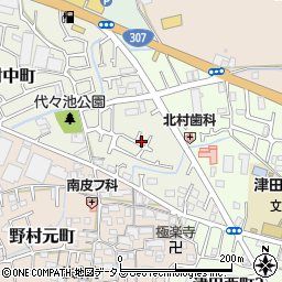 大阪府枚方市野村中町33-8周辺の地図