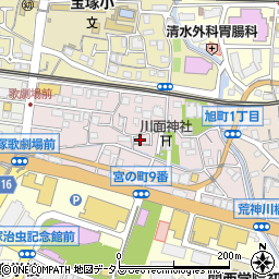 兵庫県宝塚市宮の町周辺の地図