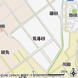 愛知県豊川市瀬木町荒井田周辺の地図