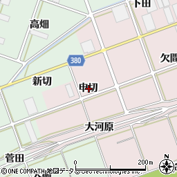 愛知県豊川市当古町申切周辺の地図