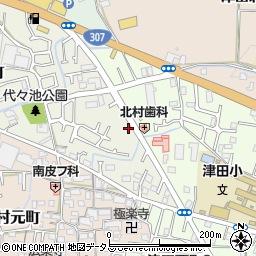 大阪府枚方市野村中町38周辺の地図