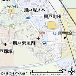 京都府京田辺市興戸東垣内15周辺の地図