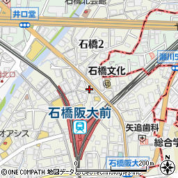 トンテキ自慢の洋食屋 PorcoRosso 石橋阪大前駅周辺の地図