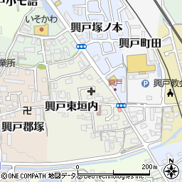 京都府京田辺市興戸東垣内18-14周辺の地図