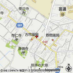 三重県津市芸濃町椋本626周辺の地図