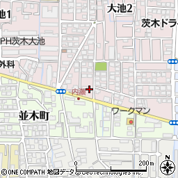 東洋カーマックス茨木大池駐車場周辺の地図