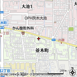 大阪府茨木市並木町14-5周辺の地図