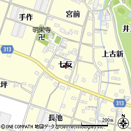 愛知県西尾市一色町大塚七反周辺の地図