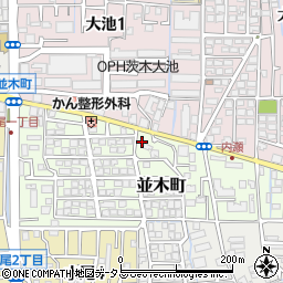 大阪府茨木市並木町14-22周辺の地図
