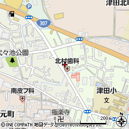 大阪府枚方市津田西町1丁目10周辺の地図