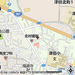 大阪府枚方市津田西町1丁目8周辺の地図