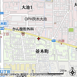 大阪府茨木市並木町14-5-1周辺の地図