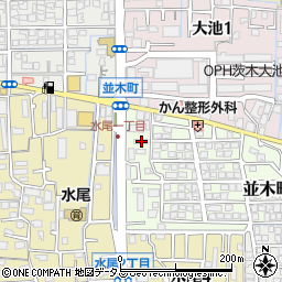 大阪府茨木市並木町1-11周辺の地図