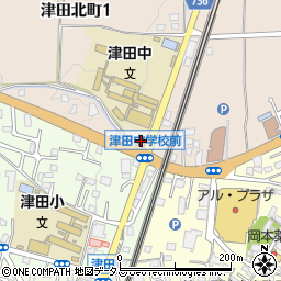香の川製麺 枚方津田店周辺の地図
