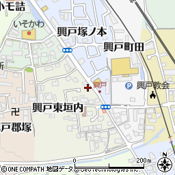 京都府京田辺市興戸東垣内13-3周辺の地図