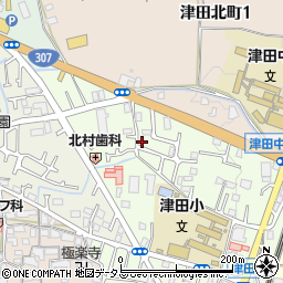 大阪府枚方市津田西町1丁目周辺の地図