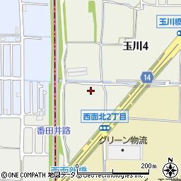 大阪府高槻市玉川4丁目43周辺の地図