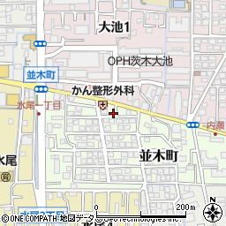 大阪府茨木市並木町13-16周辺の地図