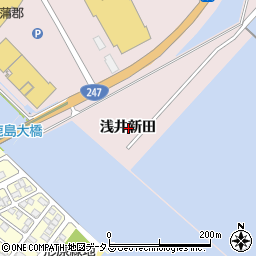 愛知県蒲郡市鹿島町浅井新田周辺の地図