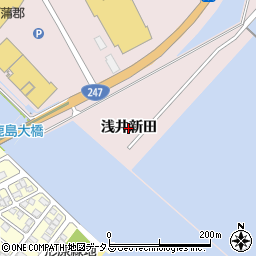 愛知県蒲郡市鹿島町（浅井新田）周辺の地図