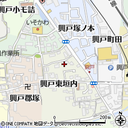 京都府京田辺市興戸東垣内21-1周辺の地図