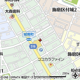 兵庫県姫路市飾磨区城南町周辺の地図