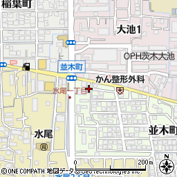 大阪府茨木市並木町1-8周辺の地図