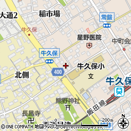 愛知県豊川市牛久保町大手17周辺の地図