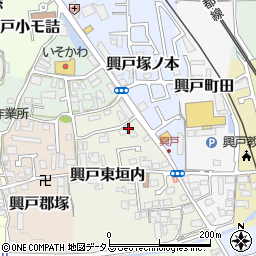 京都府京田辺市興戸東垣内11周辺の地図