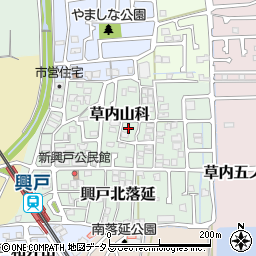 京都府京田辺市草内山科26周辺の地図