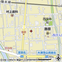 兵庫県姫路市勝原区宮田156周辺の地図