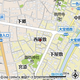 愛知県西尾市一色町一色西屋敷周辺の地図