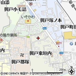 京都府京田辺市興戸東垣内6周辺の地図