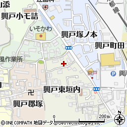 京都府京田辺市興戸東垣内9周辺の地図