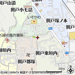 京都府京田辺市興戸東垣内1-3周辺の地図