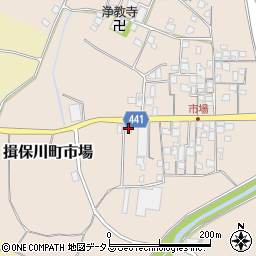 兵庫県たつの市揖保川町市場365-3周辺の地図