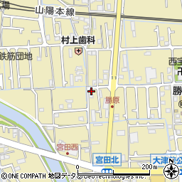 兵庫県姫路市勝原区宮田166周辺の地図
