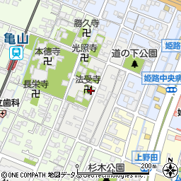兵庫県姫路市飾磨区（亀山）周辺の地図