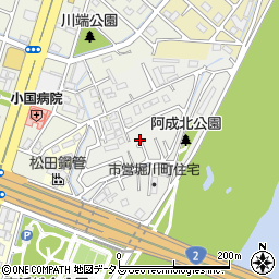 兵庫県姫路市飾磨区（阿成）周辺の地図