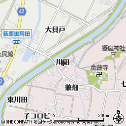 愛知県西尾市吉良町饗庭川田周辺の地図
