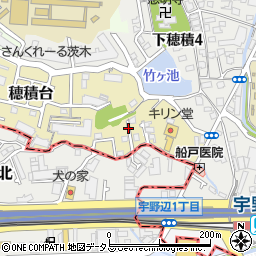 大阪府茨木市穂積台2周辺の地図