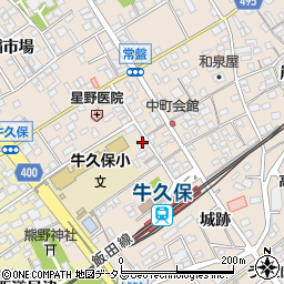 愛知県豊川市牛久保町大手周辺の地図