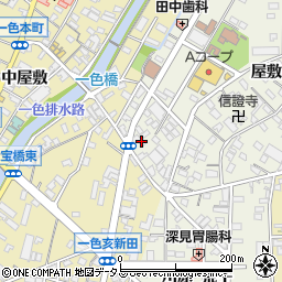 愛知県西尾市一色町前野下新田周辺の地図