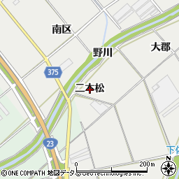 愛知県豊川市御津町上佐脇二本松周辺の地図
