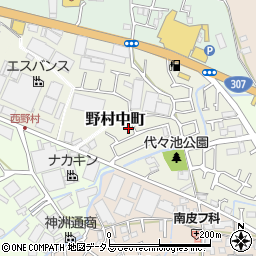 大阪府枚方市野村中町19-4周辺の地図