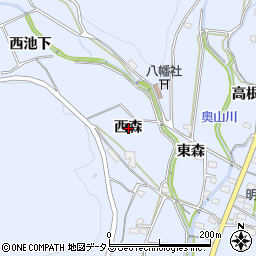 愛知県西尾市西幡豆町西森周辺の地図