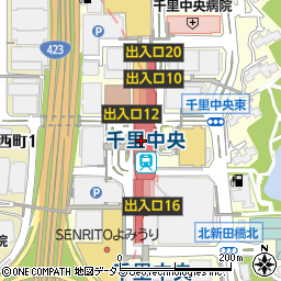 居楽屋白木屋 千里中央南口駅前店周辺の地図