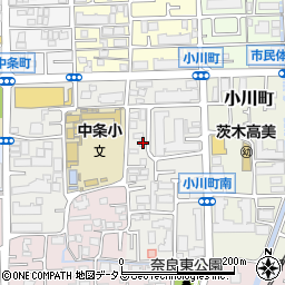 大阪府茨木市新中条町8-34周辺の地図