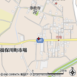 兵庫県たつの市揖保川町市場407周辺の地図