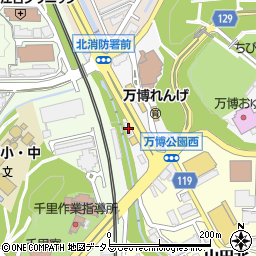 大阪府吹田市千里万博公園14-13周辺の地図